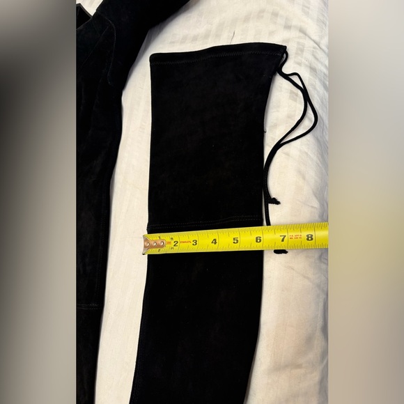 Stuart Weitzman Boots Over the Knee Tieland Black Suede 3" Heel Size 8.5 B - Picture 9 of 13